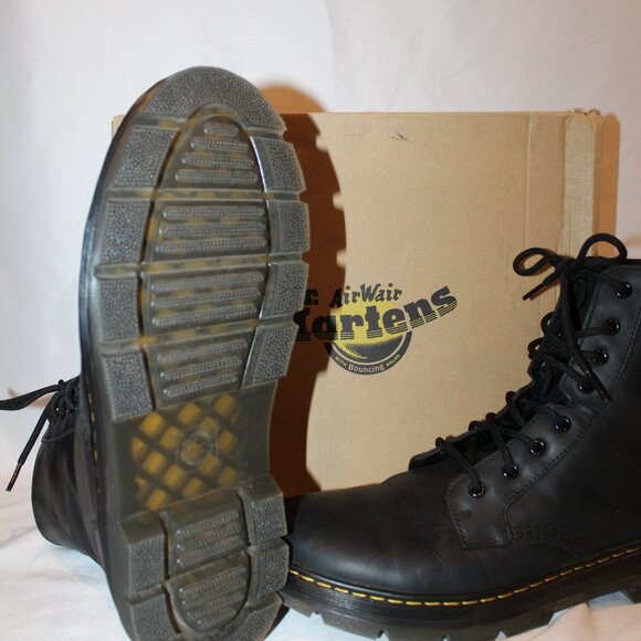 NIB DR. MARTENS COMBS MEN'S LEATHER HIKING WINTER BOOTS BLACK - Picture 6 of 6